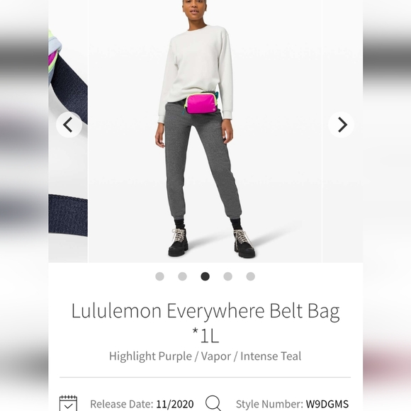 Lululemon Everywhere Belt Bag, Highlight Purple / Vapor / Intense Teal. - Picture 14 of 16